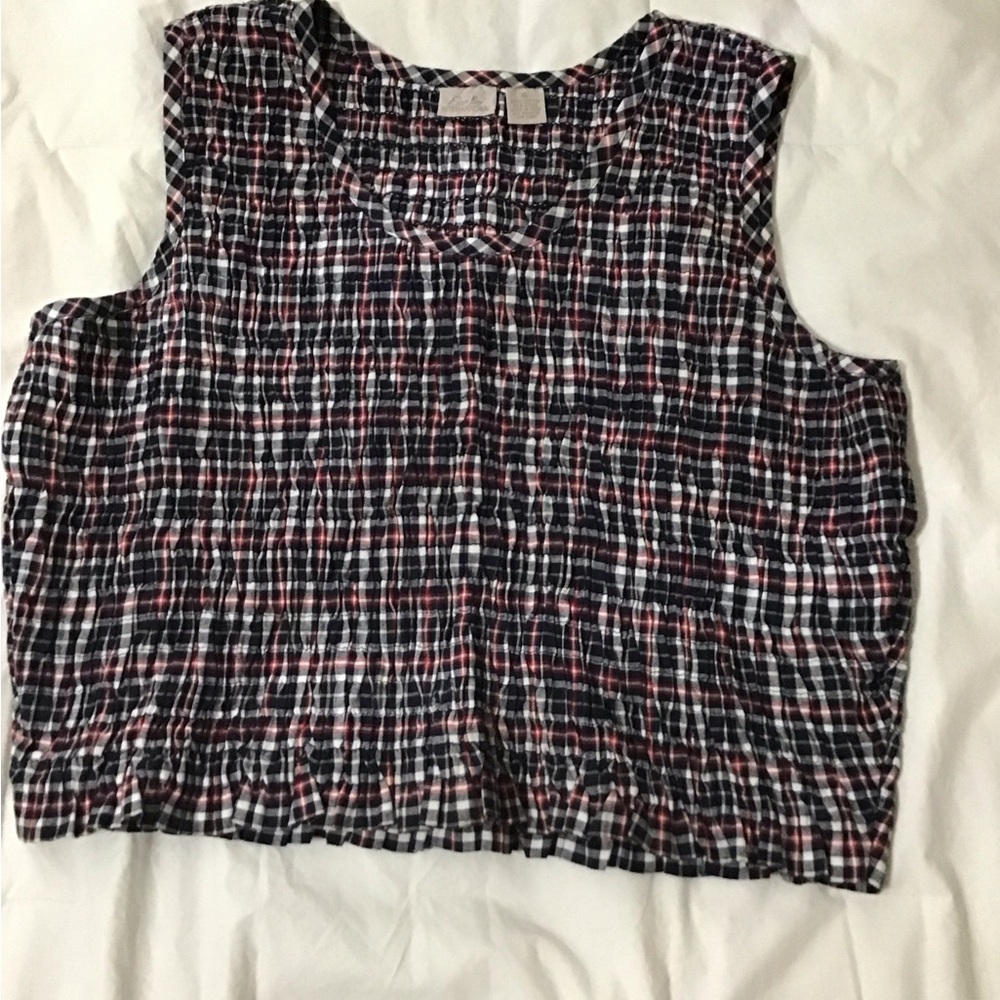 Plaid Sleeveless Top women’s size XL fiorlini international